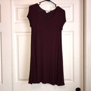Maroon T-shirt dress